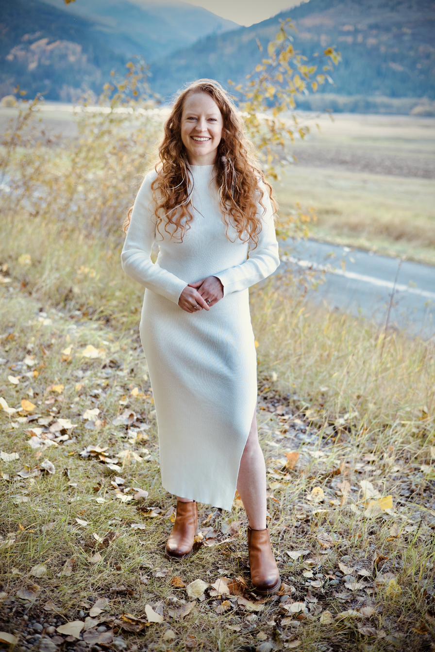 Abbie Bradford in autumn mountain landscape